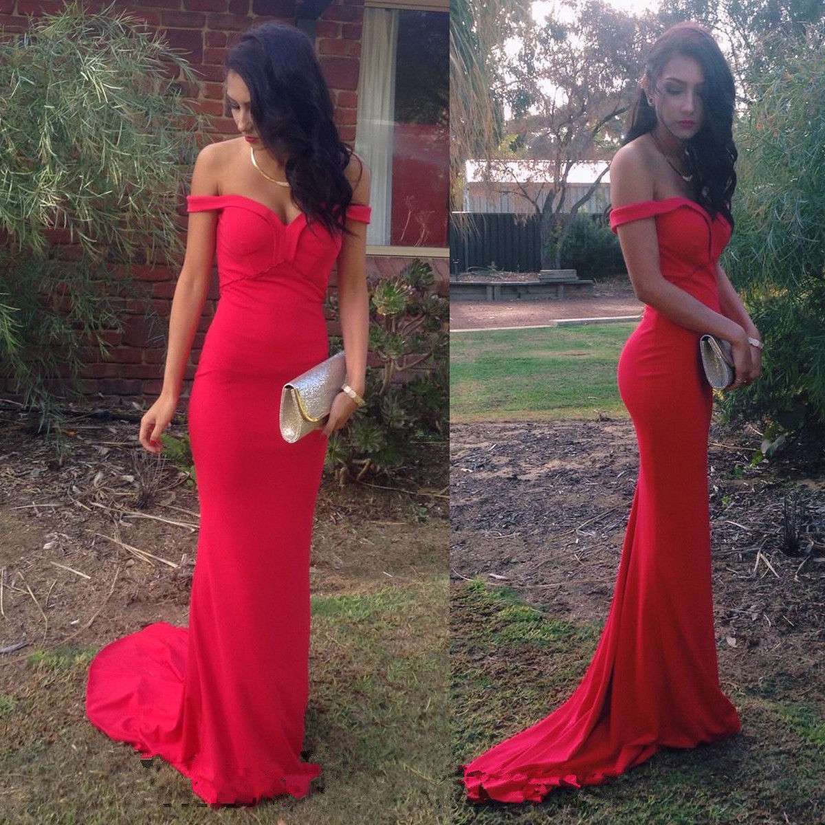 red maxi occasion dress