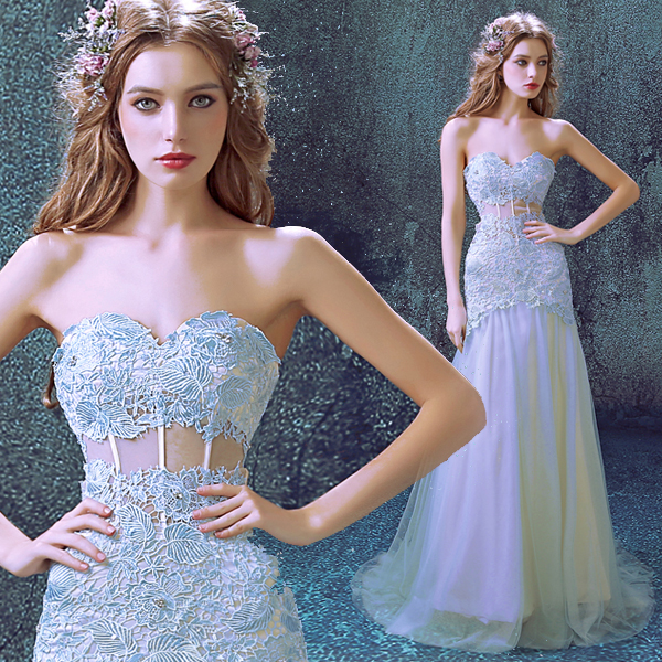 royal-blue-lace-bridal-wedding-dress-custom-2015-new-long-section-fishtail-style-sweetheart