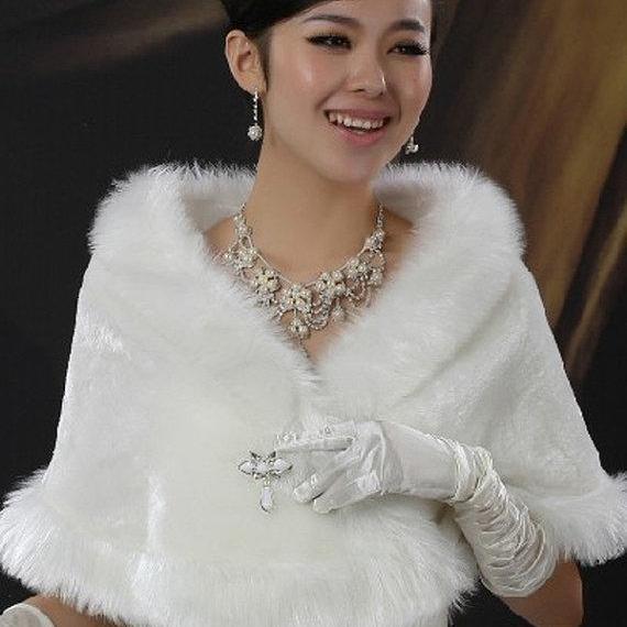 New White Ivory Winter Faux Fur Wedding Bridal Dress Shrugs New White Ivory Winter Faux Fur Wedding Bridal Dress Shrugs Bolero Jacket Coat Shawl On Luulla