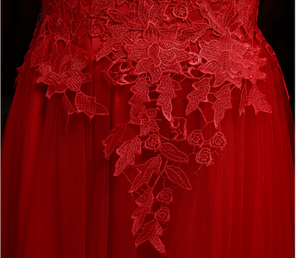 Pageant Dress Custom Red Sexy Evening Dress, Prom Dress, Lace Applique ...