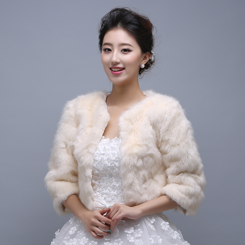 bridesmaid dresses with fur shawl